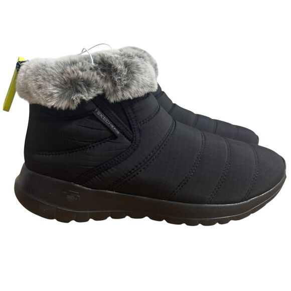Skechers Boots Women’s Sz 8 Black Go Walk Air Cooled Goga Mat Winter Faux Fur - Picture 1 of 8